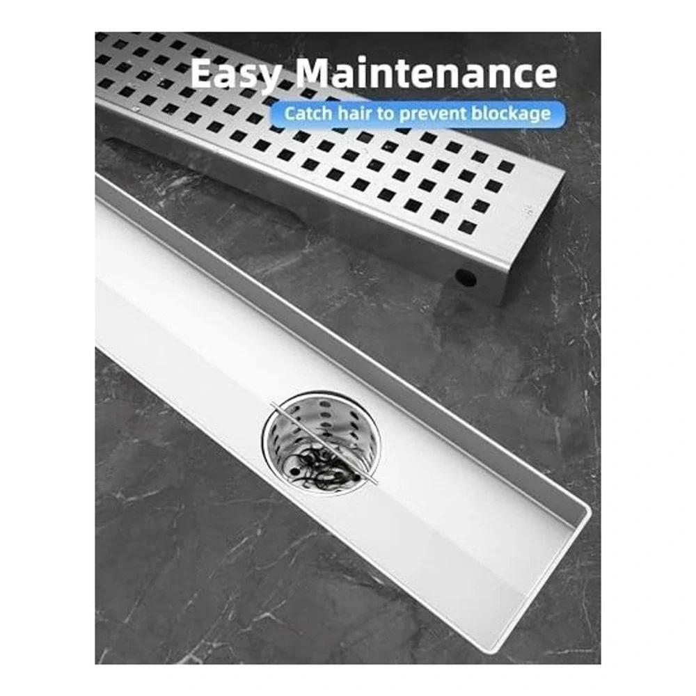 HTOH Linear Shower Drain with Removable Grate